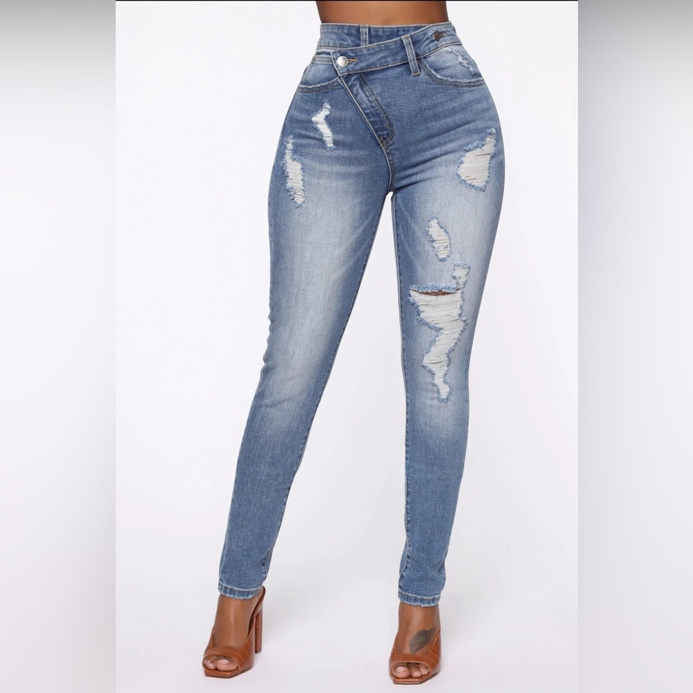 Fashion Nova Distressed Denim 1X
